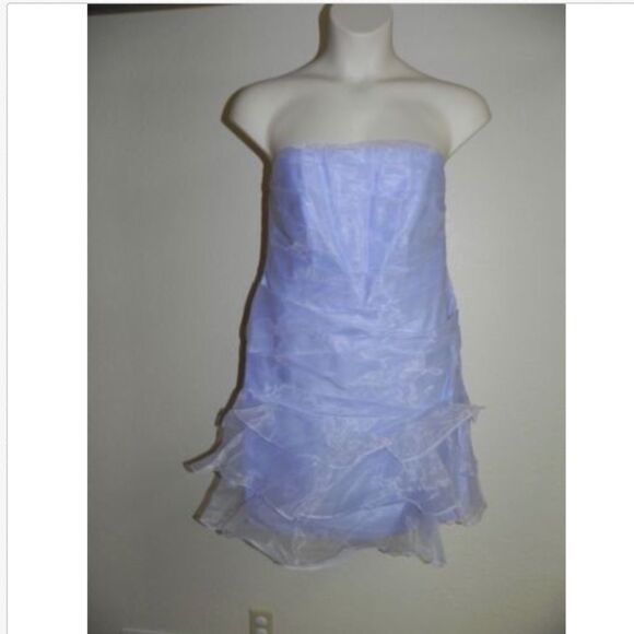 Davids Bridal Dress Size 8 Bluebird Strapless NWT - Picture 1 of 4
